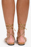 Valentino Gold Leather Rockstuds Gladiator Sandals