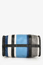 Balenciaga Blue/Navy/Grey Leather Bazar Shopper Tote With Strap