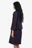 Pre-loved Chanel™ 2008 Purple Glitter Tweed Midi Dress Blazer Set Size 40