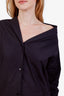 Christian Dior 24SS Black Cotton Logo Embroidered Poplin Asymmetric Shirt Size 2