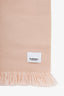 Burberry Pink/Gold Wool Logo Fringe Scarf