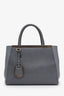 Fendi Grey Grained Leather Small 2Jours Tote with Strap