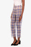 Pre-loved Chanel™ 23P Blue Silk CC Logo Pants Size 36
