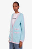 Pre-loved Chanel™ 24C Blue/Purple Cashmere Crystal CC Button Cardigan Size 38