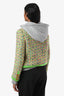 Moschino Neon Green Multicolour Tweed Hooded Jacket Size 8