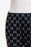 Gucci Blue/White Knit GG Monogram Webbed Sweatpants Size M