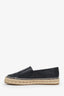 Pre-loved Chanel™ Black Lambskin Leather Interlocking CC Logo Espadrilles Size 38