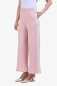 Pre-loved Chanel™ Cruise 2024 Pink/White Cashmere Sequin CC Wide Leg Pants Size 34