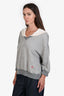 Chloe Grey Fleece Peter Pan Collared Sweater Size XL