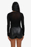 Saint Laurent Black Knit Sheer Long Sleeve Top Size M