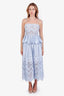 Self-Portrait Blue Cotton Floral Cut Out Top + Skirt Set Size 4