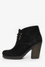 Prada Black Suede Lace Up Ankle Boots Size 5