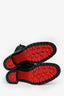Christian Louboutin Black Leather Quilted Tongue Mad 70 Heeled Ankle Boot Size 39