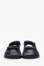 Pre-loved Chanel™ Blue Velvet Velcro CC Dad Sandals Size 39