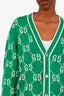 Gucci Green Cotton GG Intarsia Cardigan Size L