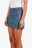 Louis Vuitton Blue Denim Monogram Mini Skirt Size 36