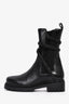 Rene Caovilla Black Leather Cleo Combat Biker Boots Size 37.5