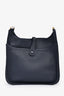 Hermès 2019 Navy Blue Clemence Leather Evelyne III PM 29