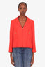 Pre-loved Chanel™ 99P Red Tweed Single Breasted Jacket Size 36