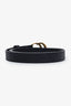 Gucci Black Leather GG Marmont Thin Belt Size 80/32