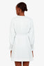 Sandro White Ruffled Button Up Mini Dress Size 34