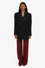 Valentino Burgundy Wool Silk Blend Trousers Size 4