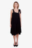 Pre-loved Chanel™ Black Silk Knit Ribbon Bow Sleeveless Knee-Length Dress Size 36