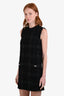 Versace Black/Silver Tweed Sleeveless Front Pocket Dress Size 36