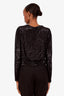 Saint Laurent Black Sequin V-Neck Long Sleeve Top Size M