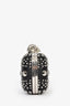 Alexander McQueen Black Leather Studded Britannia Skull Box Clutch with Chain