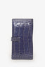 Hermès 2008 Purple Shiny Alligator Leather Bearn Wallet PHW