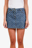 Louis Vuitton Blue Denim Monogram Mini Skirt Size 36