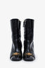 Versace Black Patent Leather Medusa Block Heeled Boots Size 39