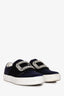 Roger Vivier Navy Satin Crystal Embellished Buckle Slip On Sneakers Size 36.5