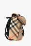 Burberry Kid's Brown Tartan Pattern Teddy Bear Backpack