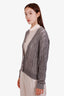 Brunello Cucinelli Grey Linen Open-Knit Sequin Cardigan Size M
