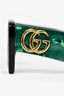 Gucci Black Oversized Green GG Sides Sunglasses