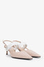 Prada Beige/White Leather Triangle Logo Slingback Heel Size 39