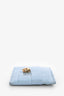 Alexander McQueen Light Blue Croc Embossed Leather Skull Detail Card Holder