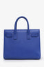 Saint Laurent Blue Smooth Leather Nano Sac de Jour Top Handle Bag with Strap