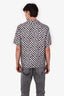 Amiri White/Grey/Black Silk Checkered Bowling Shirt Size 48 Mens