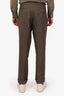 Ralph Lauren Purple Label Olive Linen Straight Leg Trousers Size 32 Mens