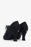 Pre-loved Chanel™ 2018 Black Detachable Jeweled Bow Broach Booties Size 41.5C