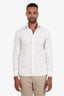 Zegna White/Brown Pinstripe Button Down Shirt Size 39 Mens