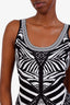 Diane von Furstenberg Black/White Zebra Print Knit Mini Dress Estimated Size XS