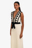 Gucci Off-White Jersey Black Embellished Gown Estimated Size 38