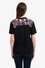Givenchy Black/Purple/Floral Neckline T-Shirt Size M