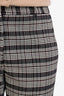 Victoria Beckham Black/White Plaid Wool Trousers Size 4