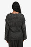 Isabel Marant Runway Black Linen Blend Distressed Fringed Cropped Long Sleeve Top Size 40