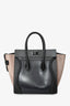 Celine Black/Taupe Leather 'Luggage' Medium Tote
